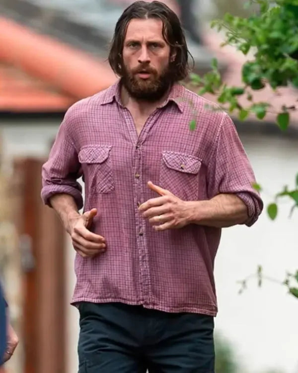 28 Years Later 2025 Aaron Taylor-Johnson Pink Shirt Dallas Jacket