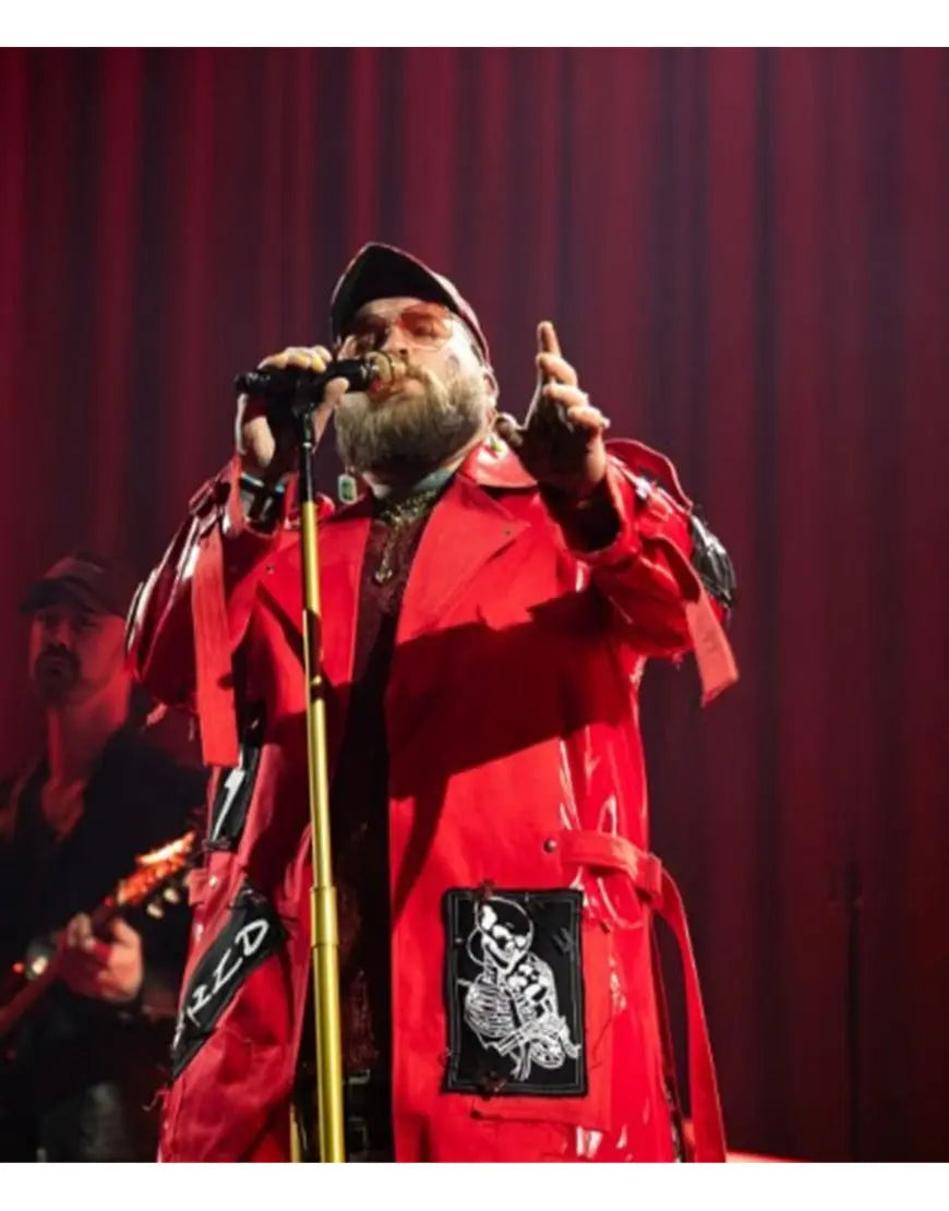 3Arena 2025 Teddy Swims Red Long Coat Our Premium Leather Jacket Gives You Timeless Style
