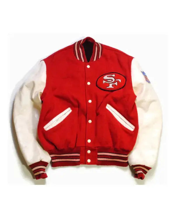 49ers SF Super Bowl Varsity Jacket Our Premium Leather Jacket Gives You Timeless Style