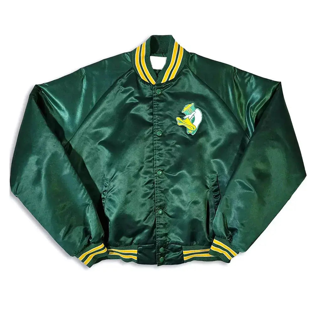 80’s Oregon Ducks Green Satin Jacket - California Jacket
