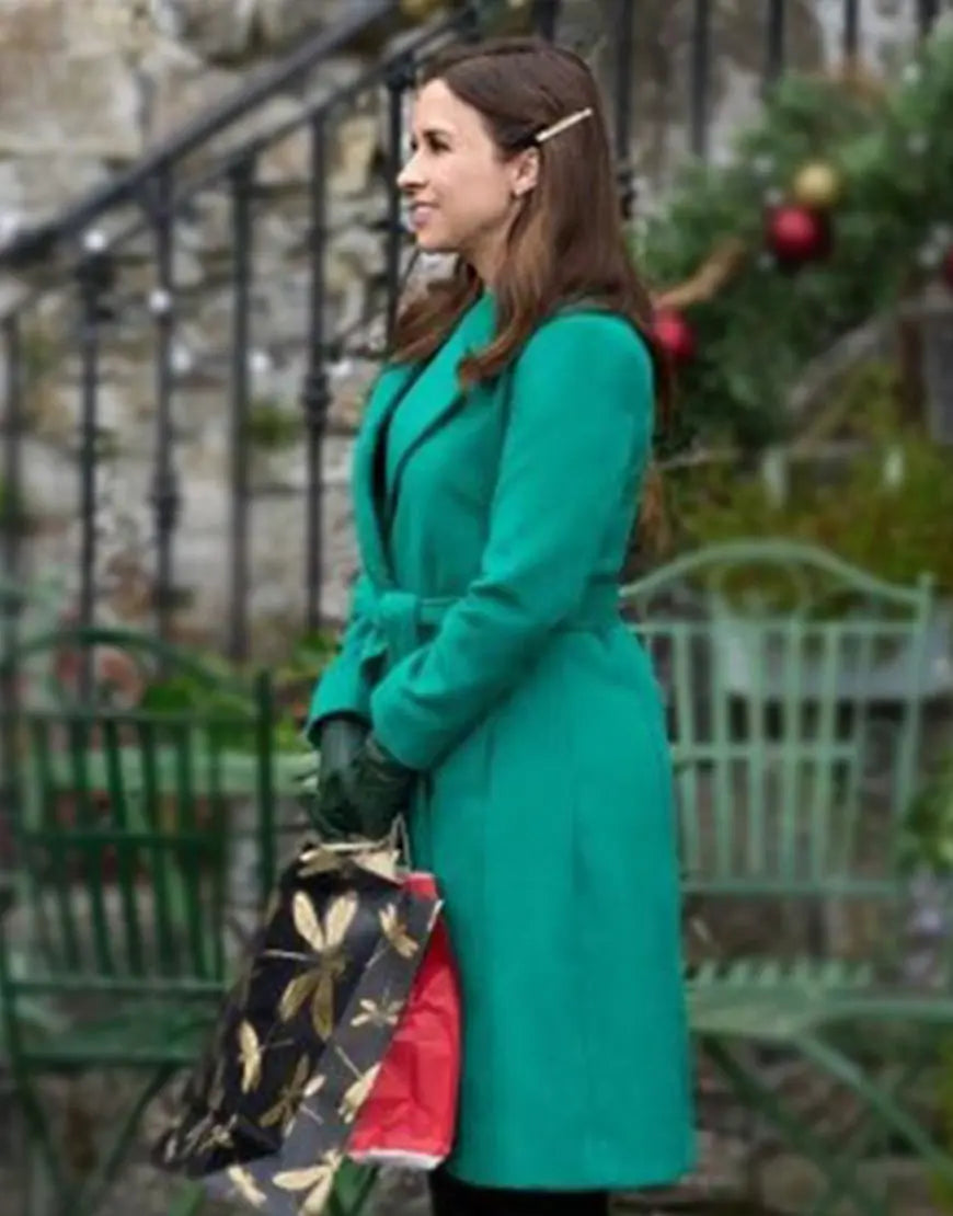 A Merry Scottish Christmas 2023 Lacey Chabert Green Coat - California Jacket