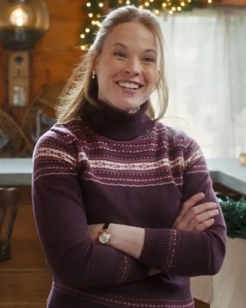 A Very Vermont Christmas Katie Leclerc Burgundy Sweater - California Jacket