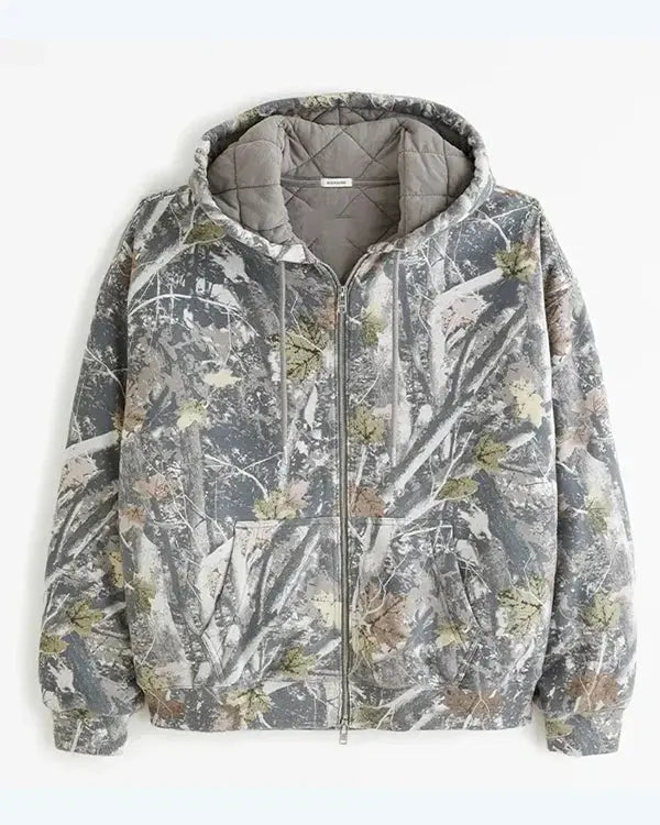 Abercrombie Quilted Camo Hoodie - California Jacket
