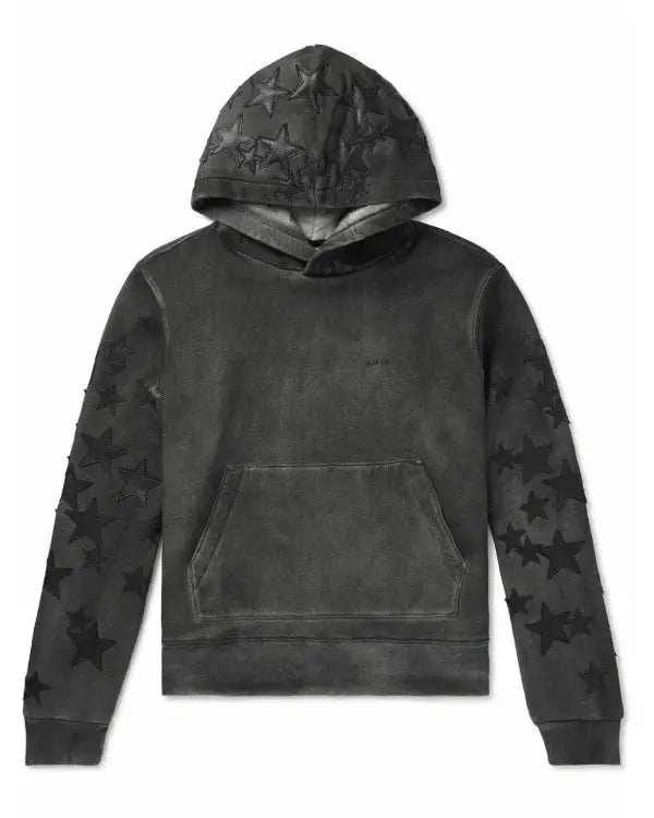 Amiri Pigment Spray Star Leather Hoodie - California Jacket
