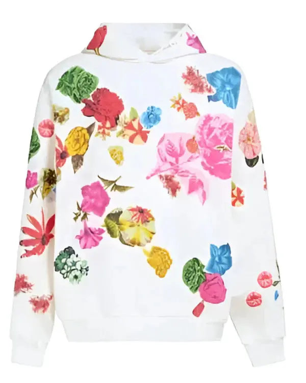 Bel-Air Will Smith White Floral Print Hoodie - California Jacket