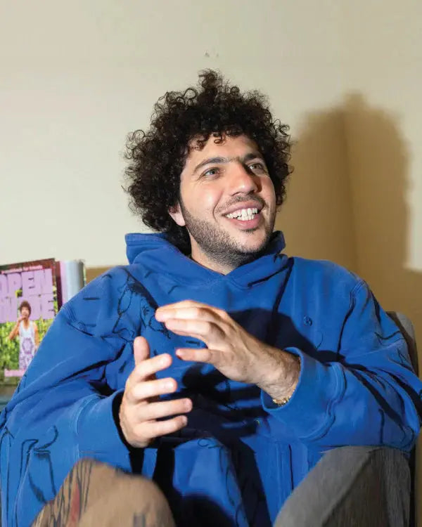 Benny Blanco Visits NYU Blue Hoodie - California Jacket
