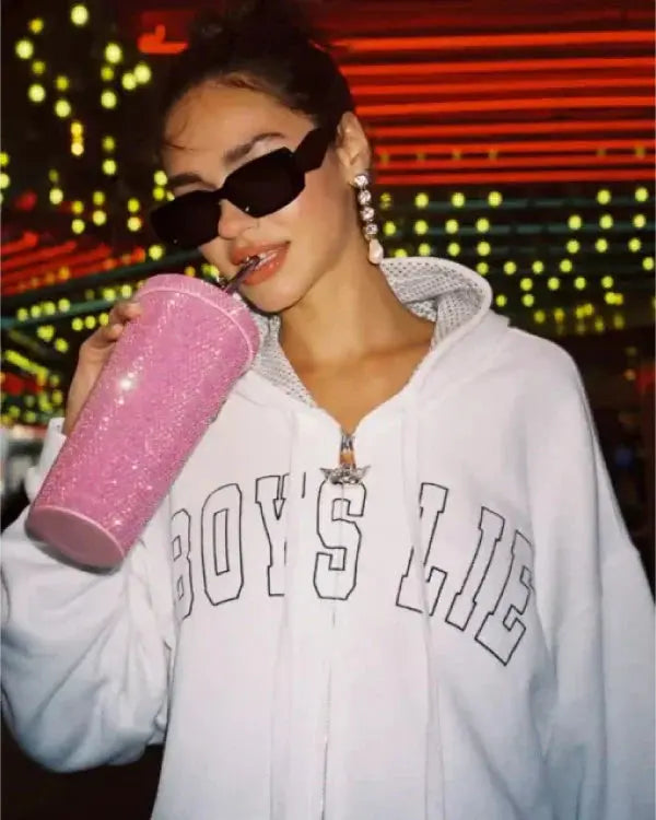 Boys Lie White Hoodie - California Jacket