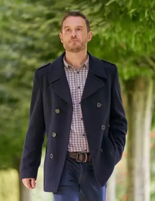 A Scottish Love Scheme Jordan Young Black Peacoat - California Jacket
