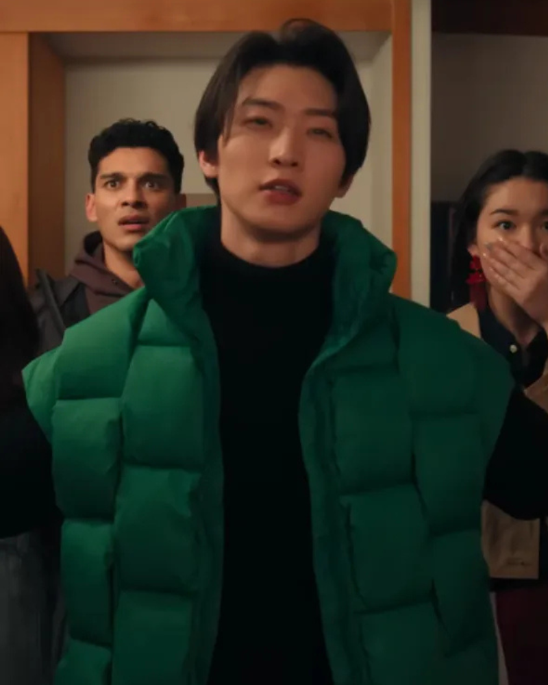 Xo Kitty S02 Min Ho Green Puffer Vest - California Jacket