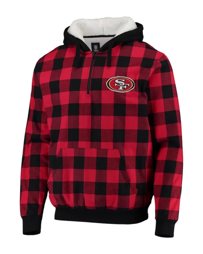 NFL San Francisco 49ers Sherpa Flannel Hoodie Jacket - California Jacket