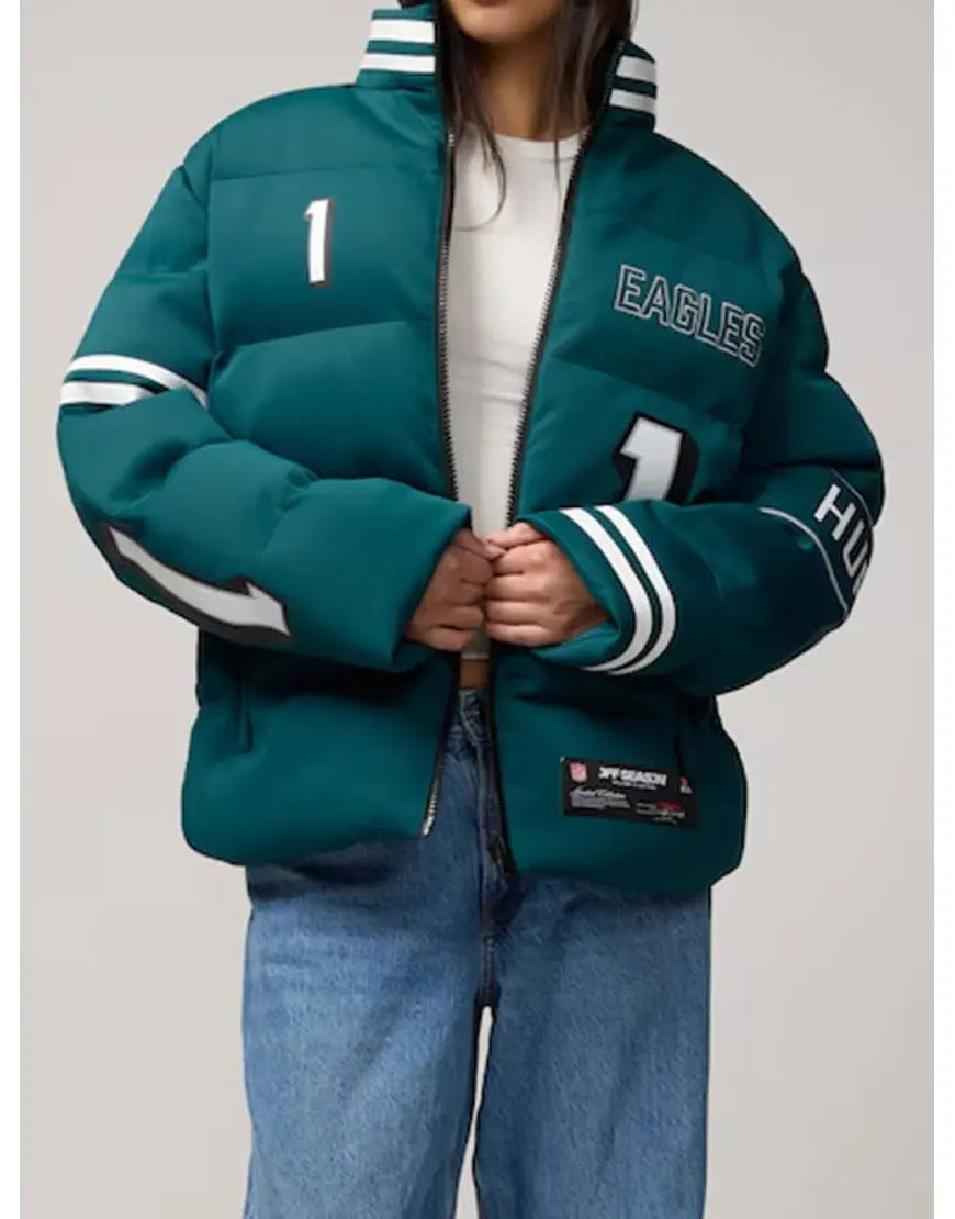 The Today Show 2025 Savannah Guthrie Green Puffer Eagles Jacket - California Jacket