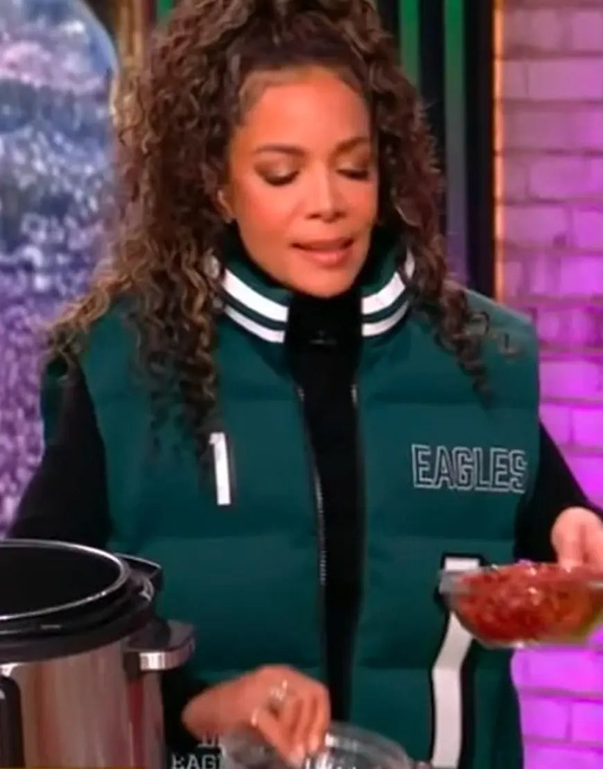 The View 2025 Sunny Hostin Green Eagles Puffer Vest - California Jacket