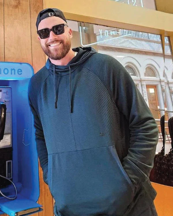 Travis Kelce Super Bowl Lviii Blue Hoodie - California Jacket