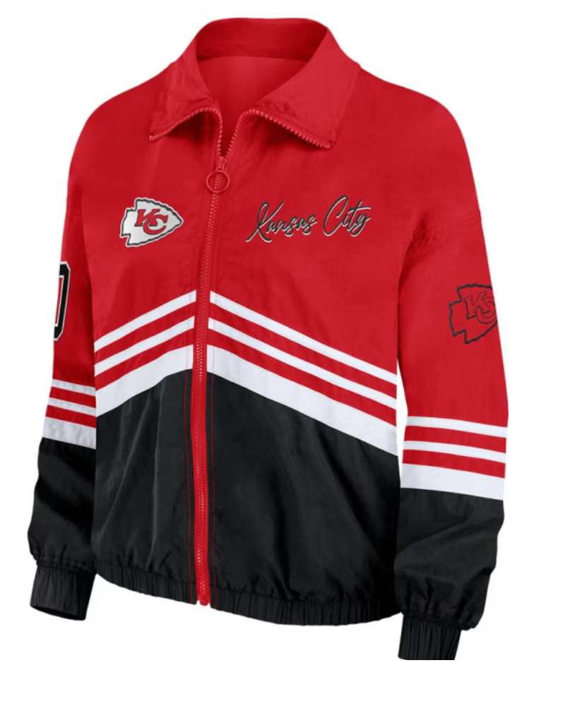 Wear By Erin Andrews Kansas City Chiefs Red Windbreaker Lightweight Jacket - California Jacket