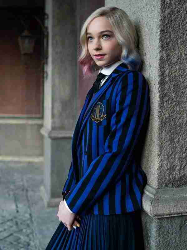 Wednesday S01 Emma Myers Blue Blazer Coat - California Jacket