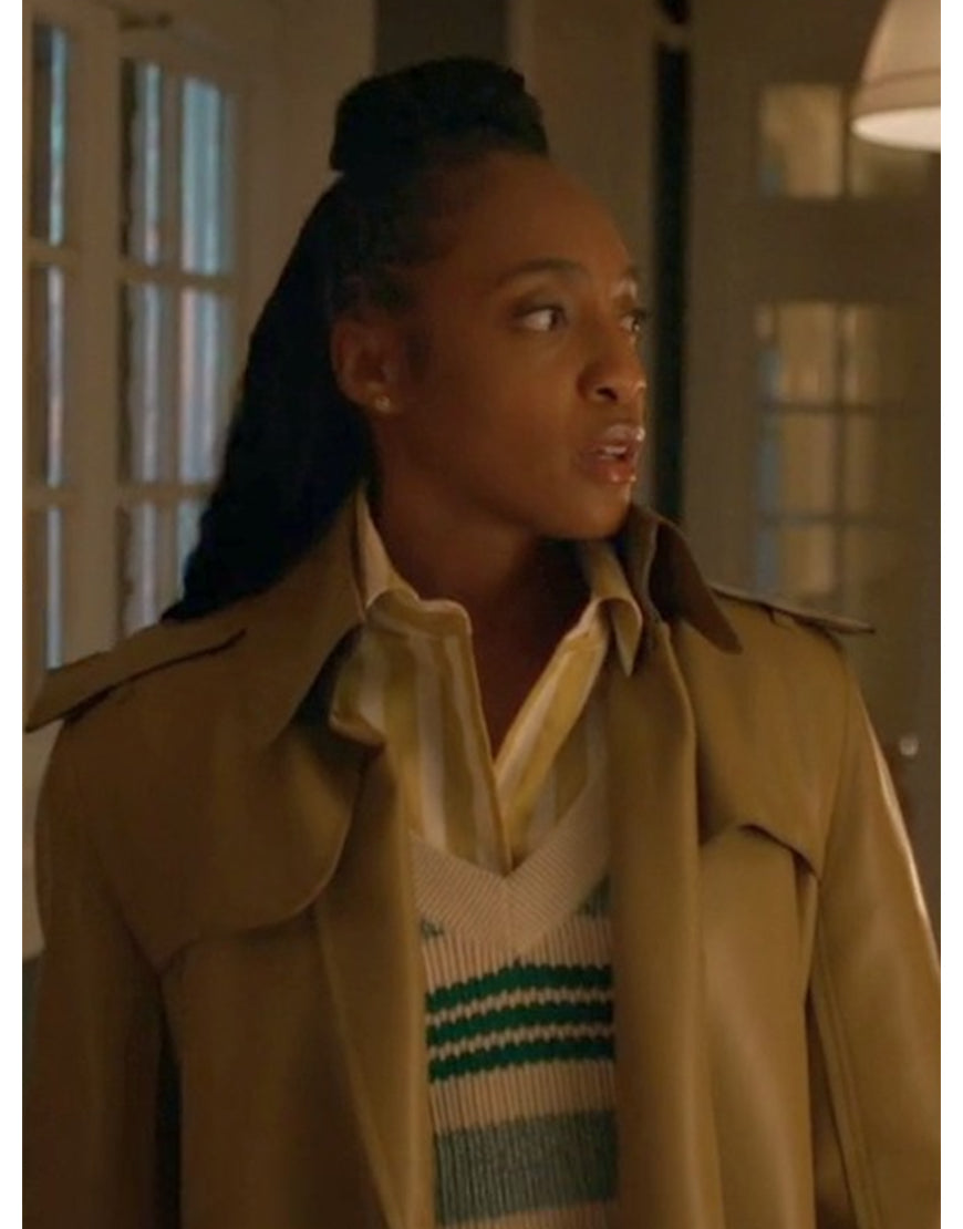 Will Trent S03 Iantha Richardson Leather Trench Coat - California Jacket
