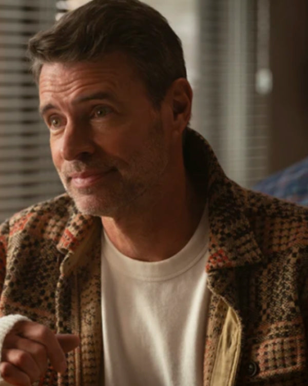 Will Trent S03 Scott Foley Brown Printed Shirt Jacket - California Jacket