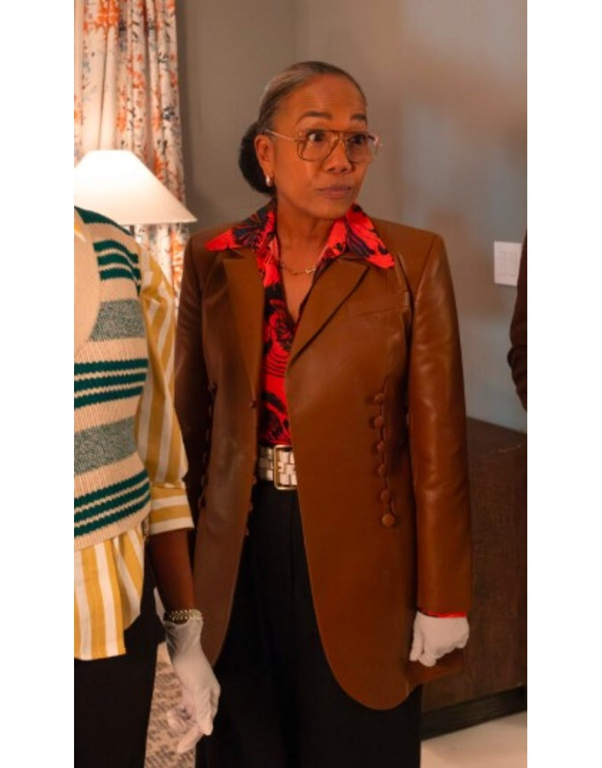 Will Trent S03 Sonja Sohn Brown Leather Blazer - California Jacket