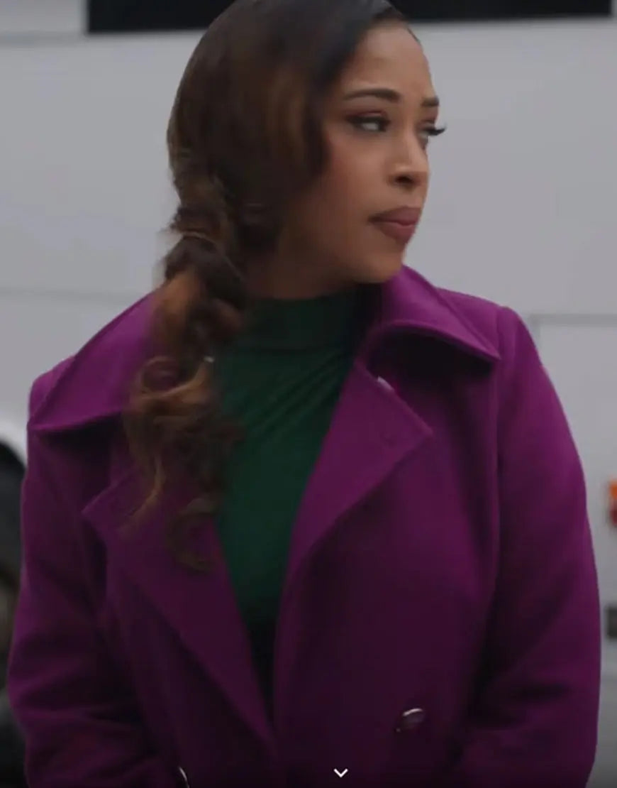A Christmas Serenade 2023 Skye Townsend Purple Trench Coat - California Jacket