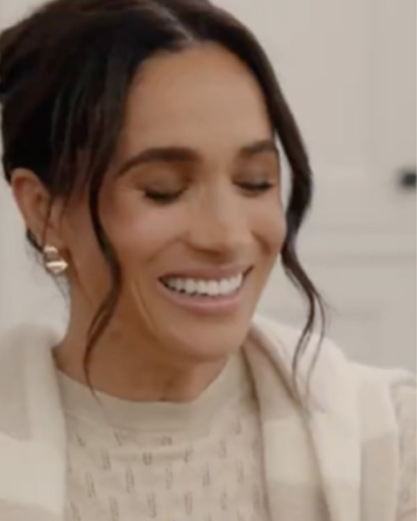 With Love Meghan S01 Meghan Markle Beige Stripe Sweater - California Jacket