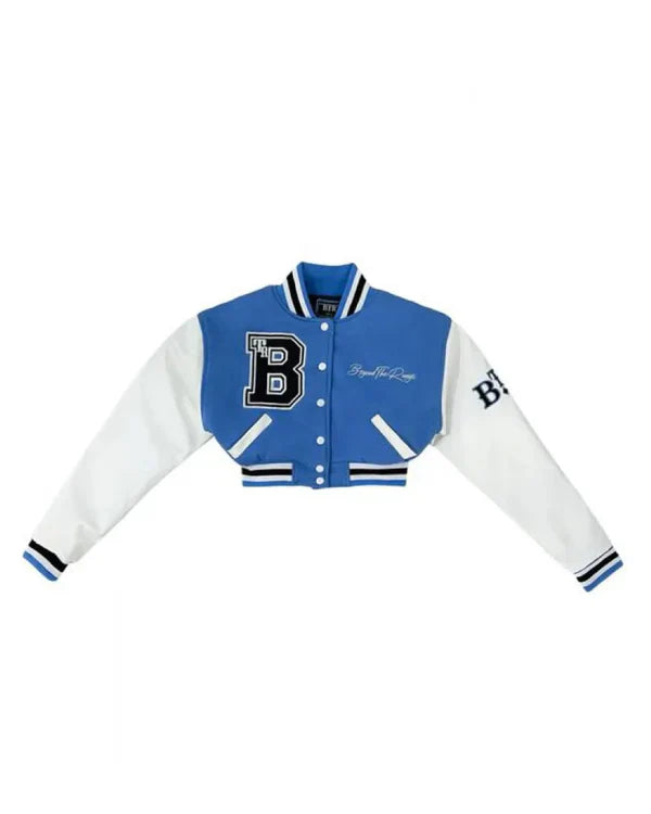 Women’s 1946 Letterman Blue Cropped Jacket - California Jacket