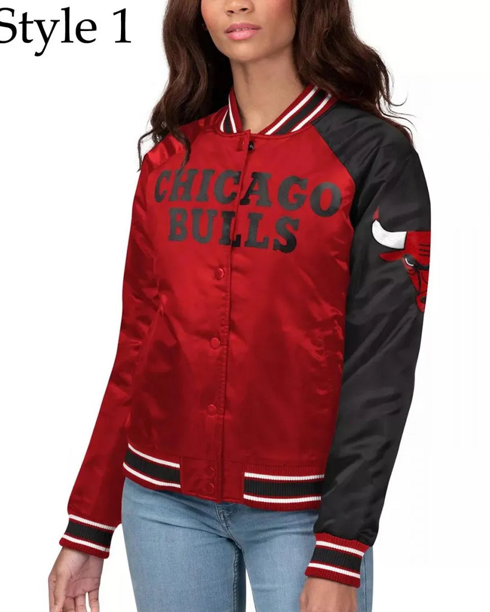 Women’s Varsity Chicago Bulls Satin Jacket - California Jacket