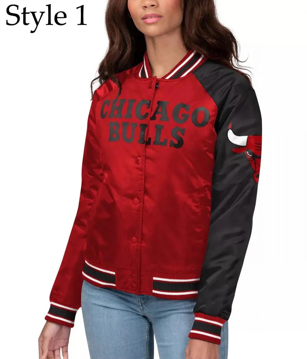 Women’s Varsity Chicago Bulls Satin Jacket - California Jacket
