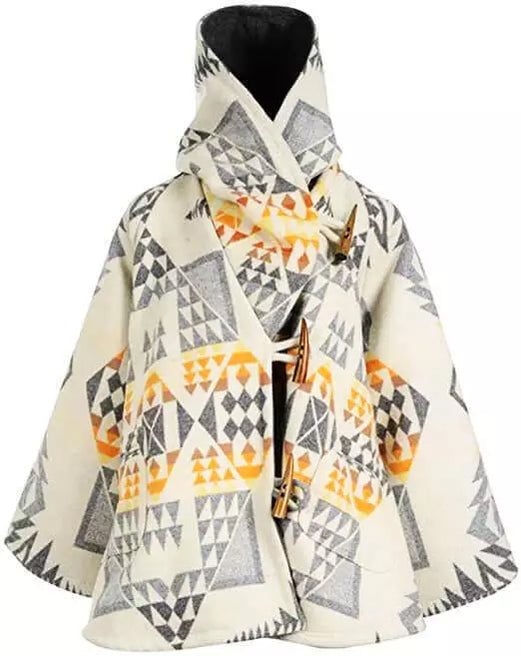 Women's Yellowstone Beth Dutton Kelly Reilly White Poncho Blanket Cape Coat - California Jacket