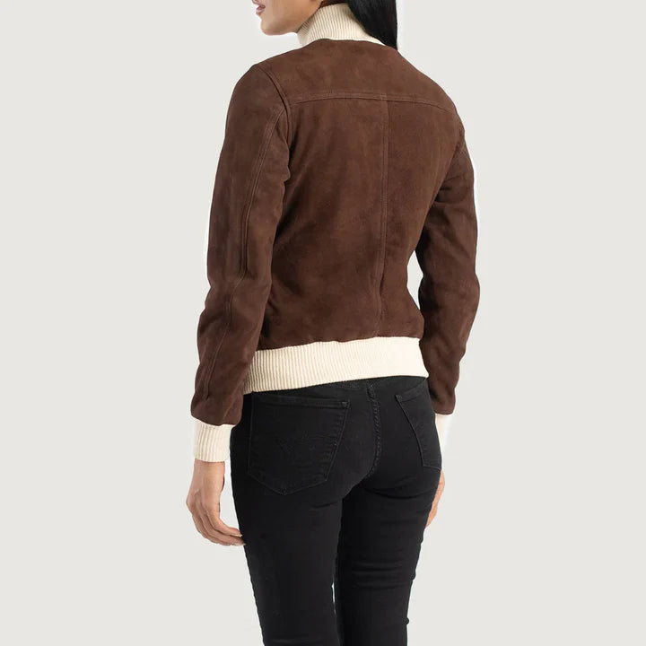 Sasha A1 Black Suede Bomber Jacket