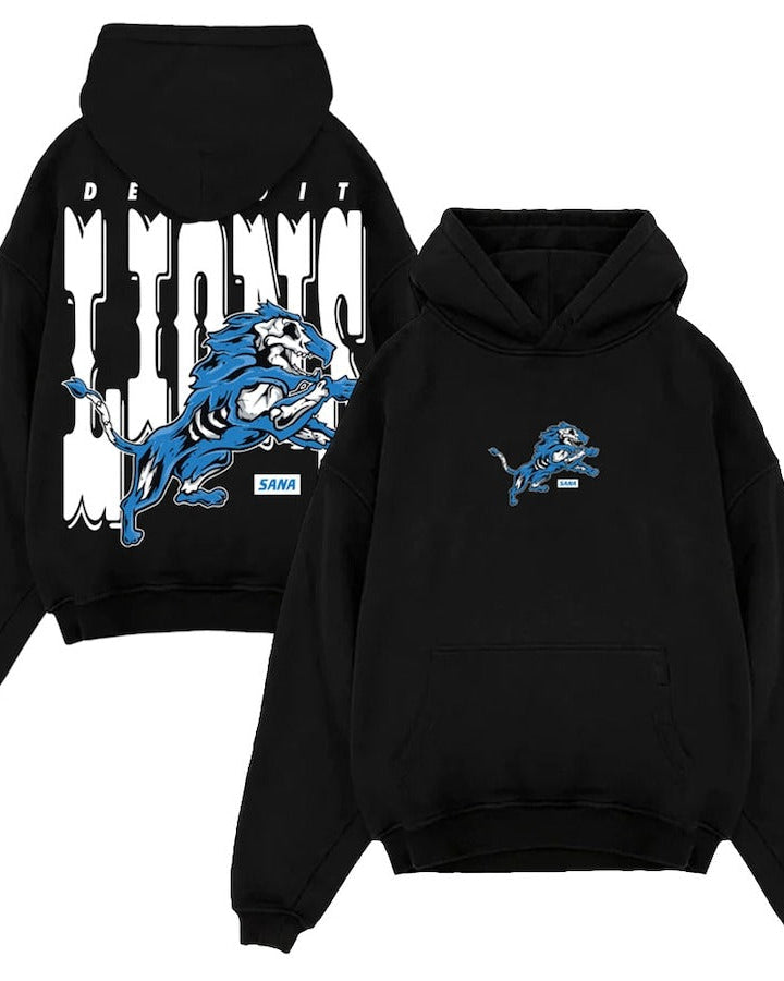 Unisex SANA x Detroit Lions Black Skeleton Hoodie - California Jacket