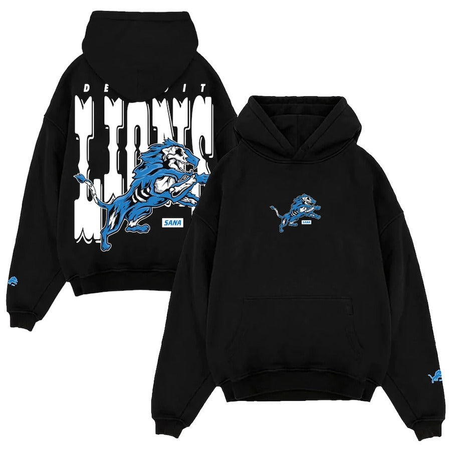 Unisex SANA x Detroit Lions Black Skeleton Hoodie - California Jacket