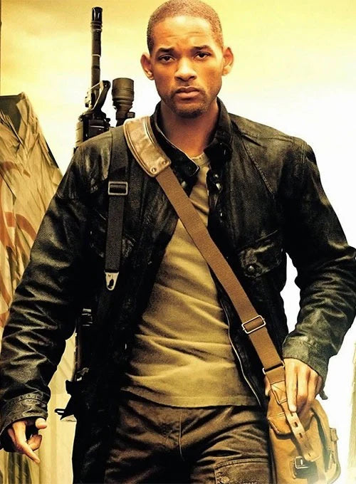 Will Smith "I Am Legend" Black Leather Jacket - California Jacket