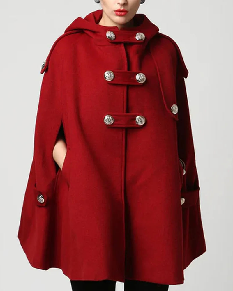 Women’s Classic Wool Hooded Cape - California Jacket